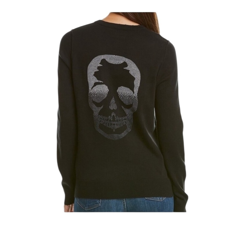 Zadig & Voltaire Miss Skull Degrade Studs Black Crewneck